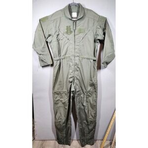 US Military CWU-27/P Flight Suit Men's 48L Sage Green Fire Resistant Nomex